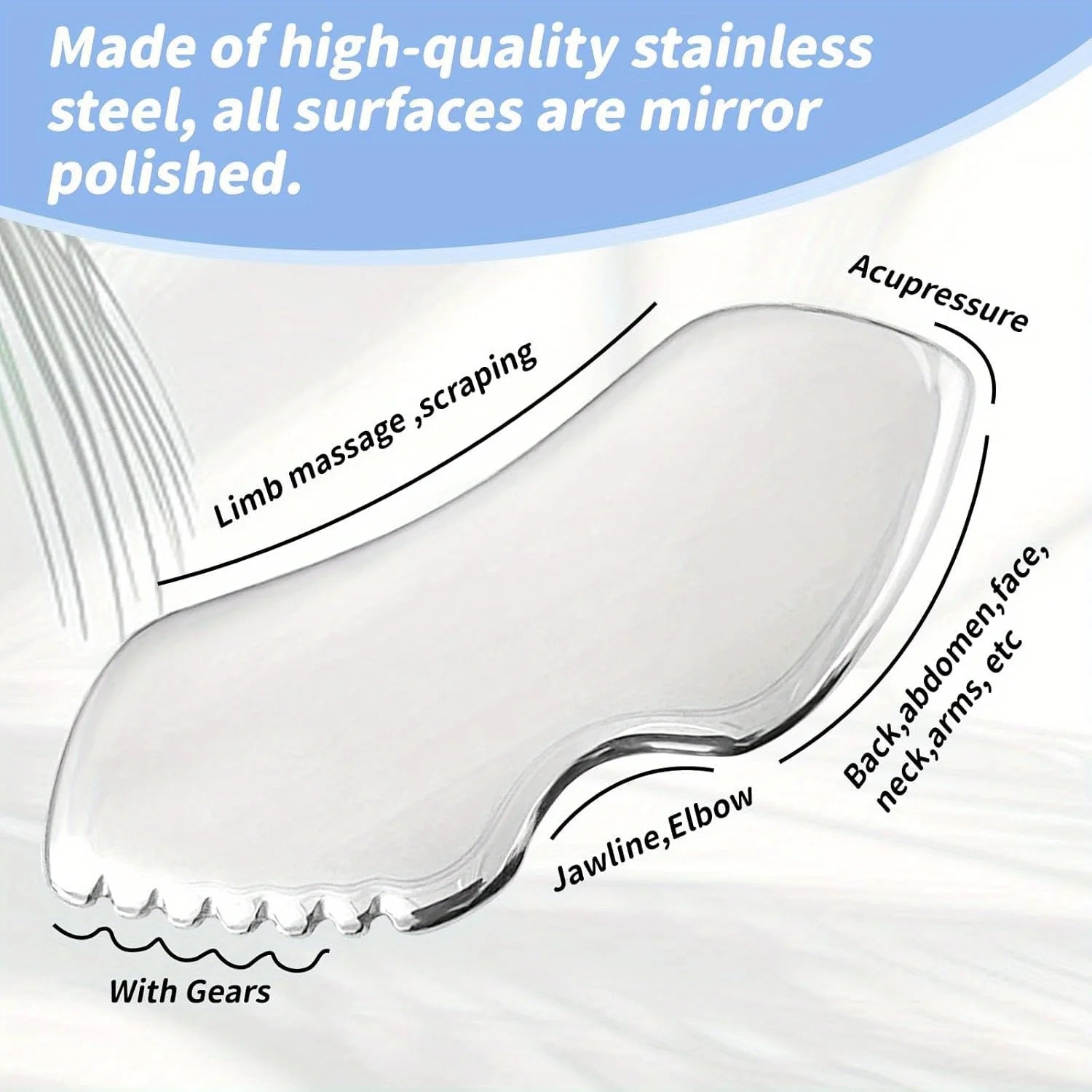 Gua Sha Stainless Steel, Metal Face